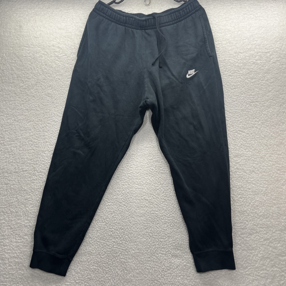 Nike Sweatpants Mens Large Black Solid Activewear Embriodered Logo Active Chore